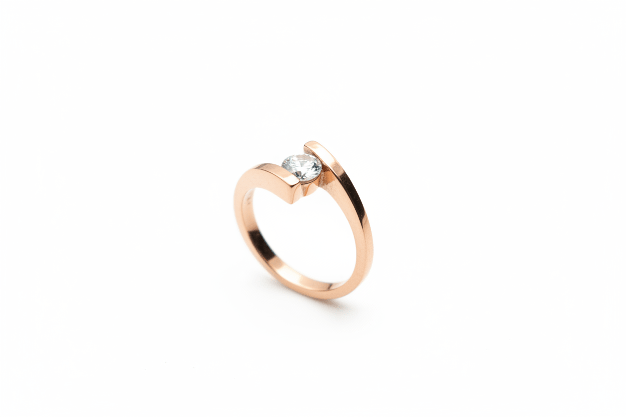 Bague en or rose 10K avec zirconia