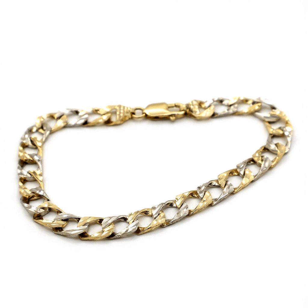 Bracelet Gourmette deux ton 10k