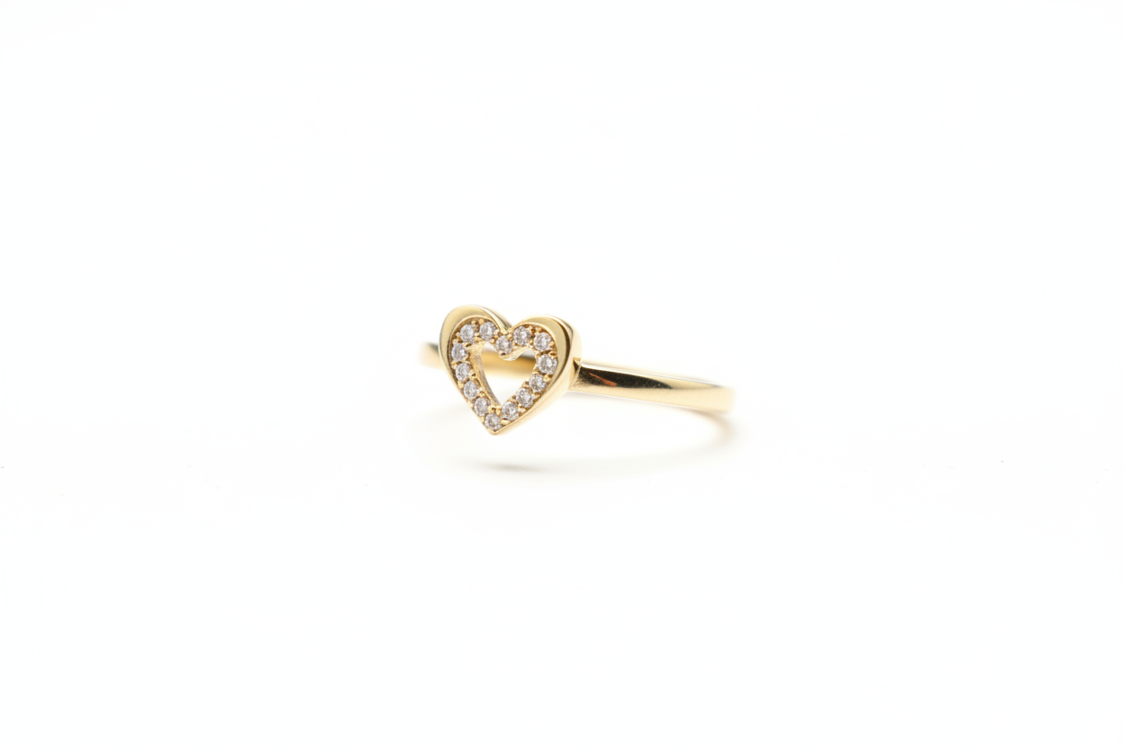 Bague Heart D4 en or 10K