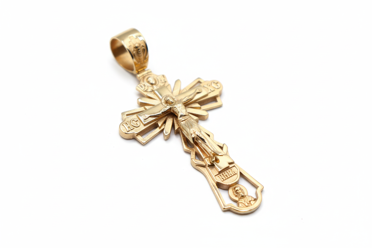 10k Yellow Gold jesus cross