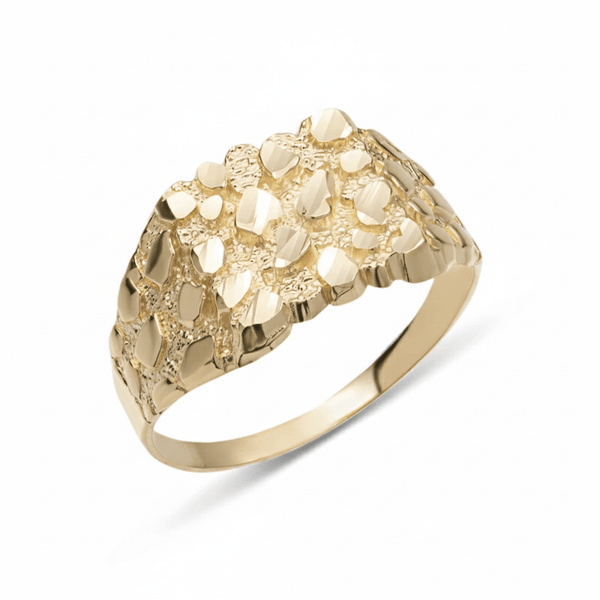 10K Yellow Gold Men's Nugget Ring