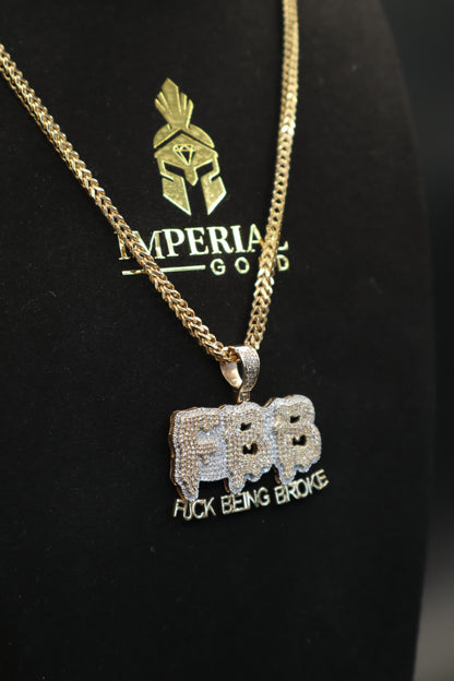 10K Gold Diamond FBB Pendant
