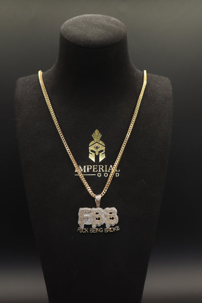 10K Gold Diamond FBB Pendant