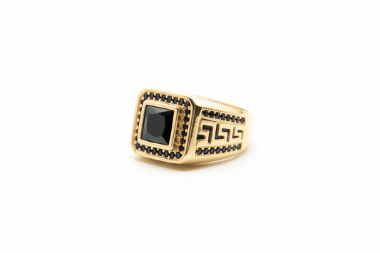Bague en onyx noir en or 10K