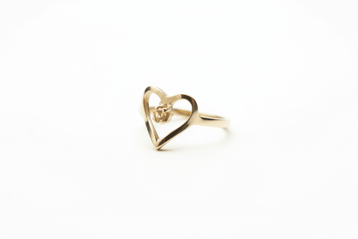 Bague Heart D2 en or 10K