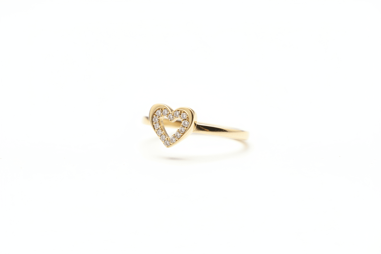 Bague Heart D4 en or 10K