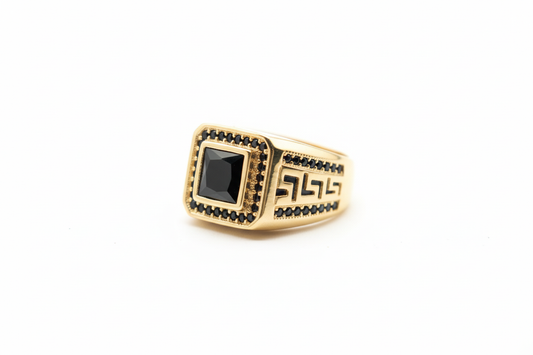Bague en onyx noir en or 10K