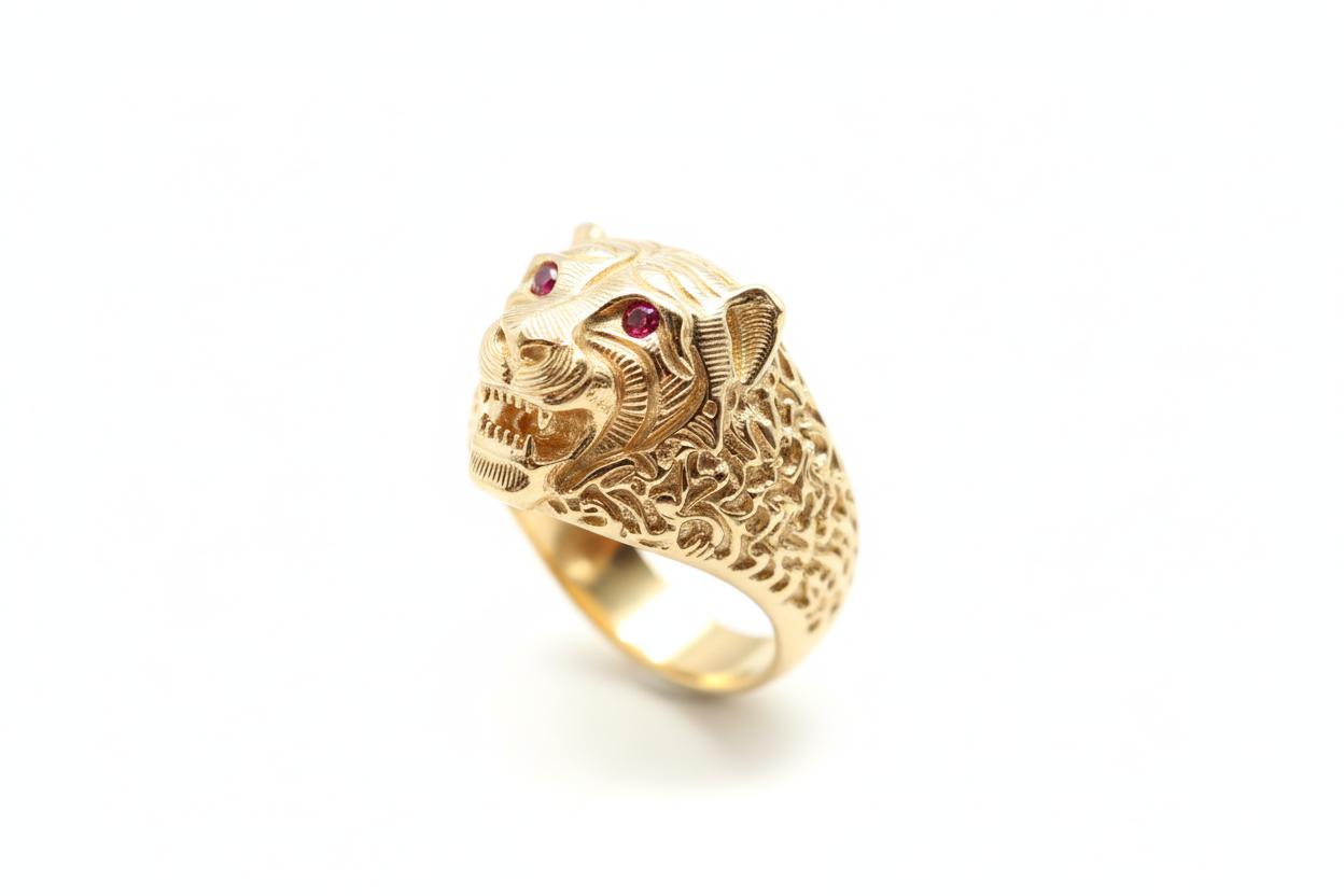 Bague lion D2 10k