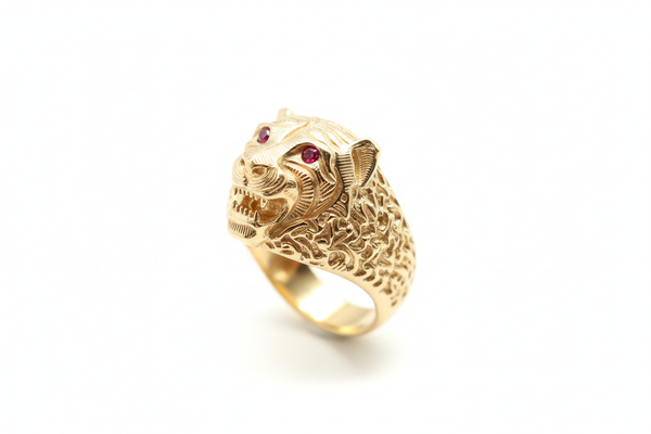 Bague lion D2 10k