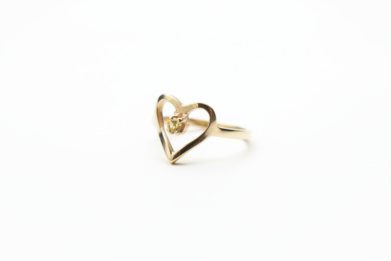 Bague Heart D2 en or 10K